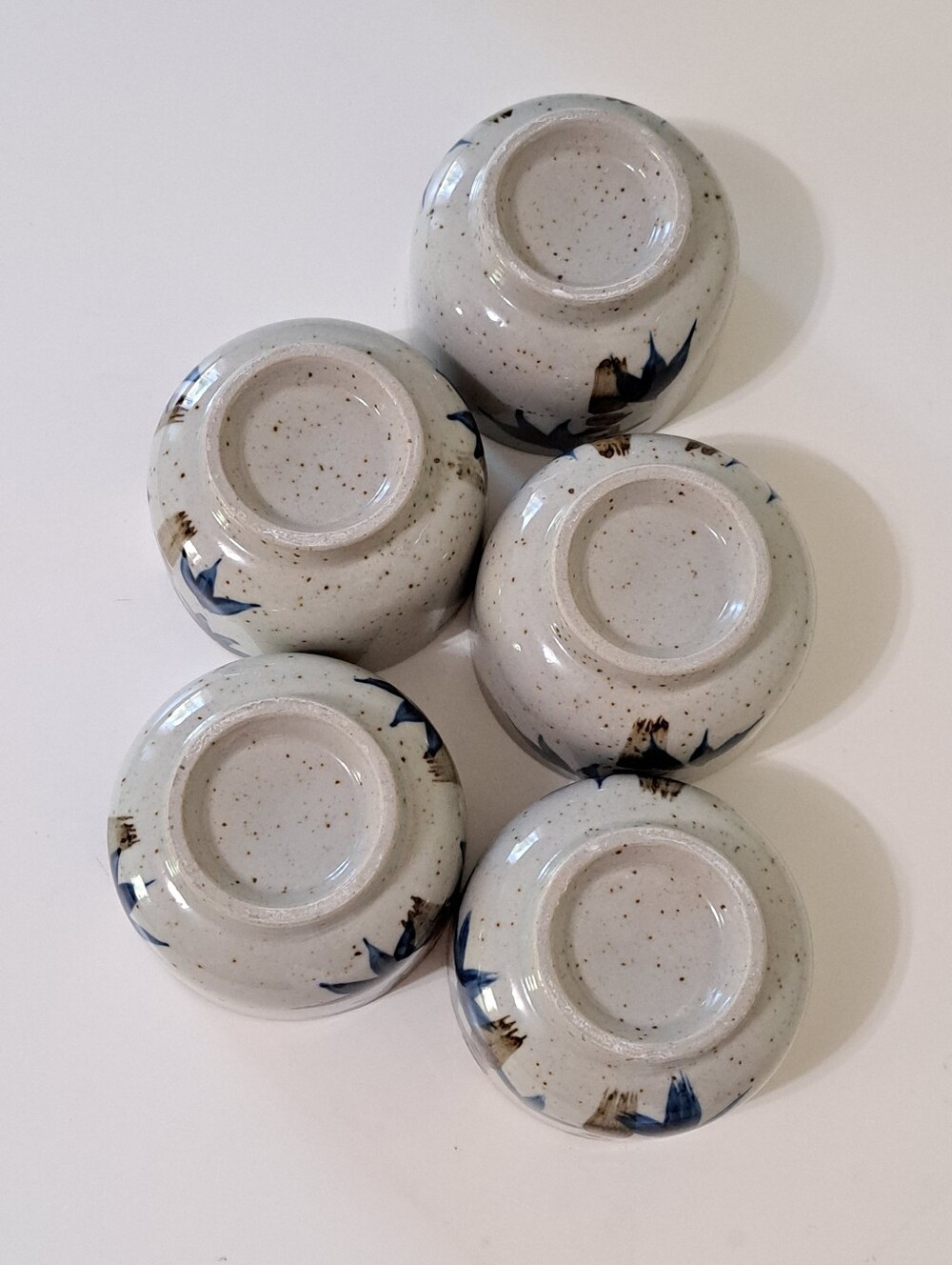 Vintage Japanese Studio Pottery Yunomi Tea Sake Cups Set of 5 - Picture 9 of 9